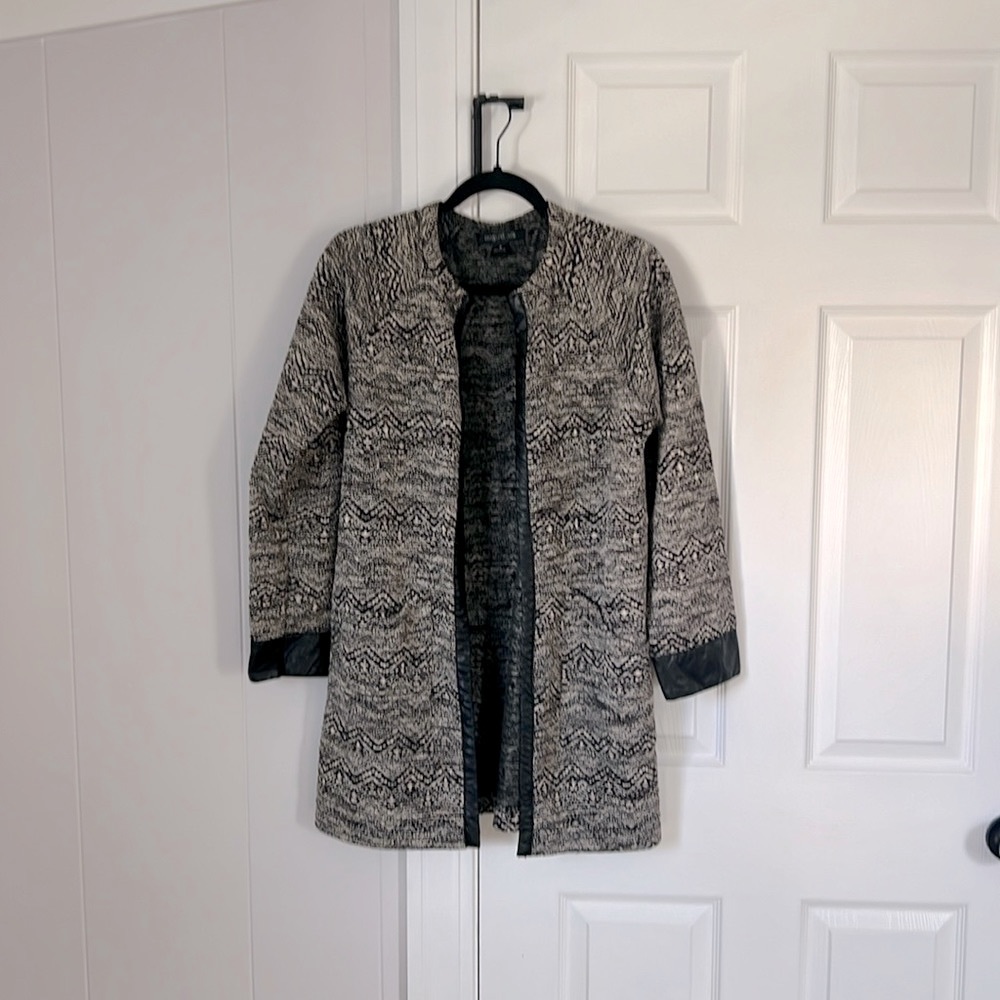 August Silk Cardigan/Coatigan Black Multi Medium